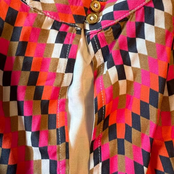 Vilagallo Una Zig Zag Squares Dress Pink/Multi Colored New EU Size 40 (8 Medium) - Picture 8 of 9